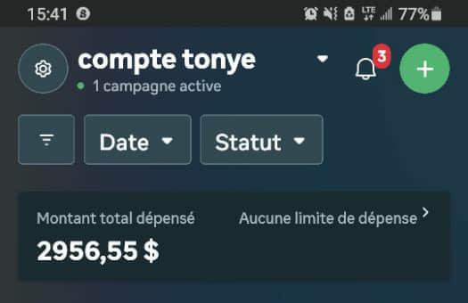 Gestion des réseaux sociaux & Meta Ads de Johannes Tonye — preuve 1
